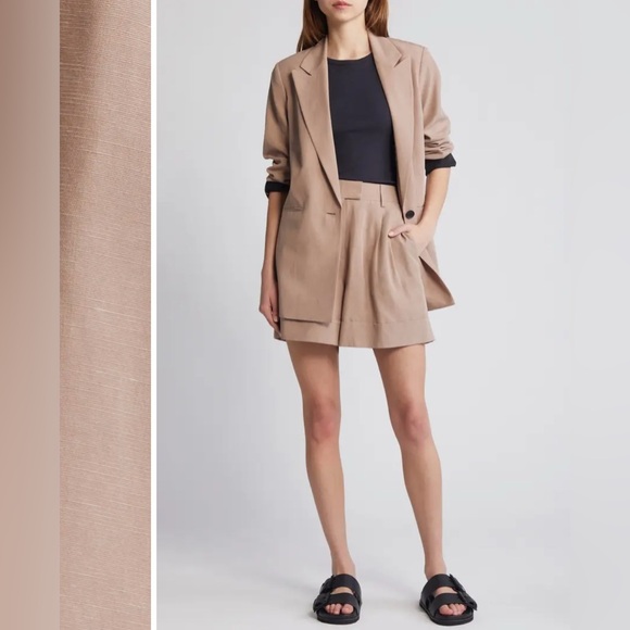 AllSaints‎ Deri Lyn Cuff Suit Tailored Shorts Tan Size 8 NEW NWT - Picture 3 of 11